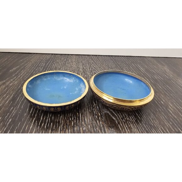 Vintage Round Cloisonne Enamel Trinket Box - Picture 5 of 8